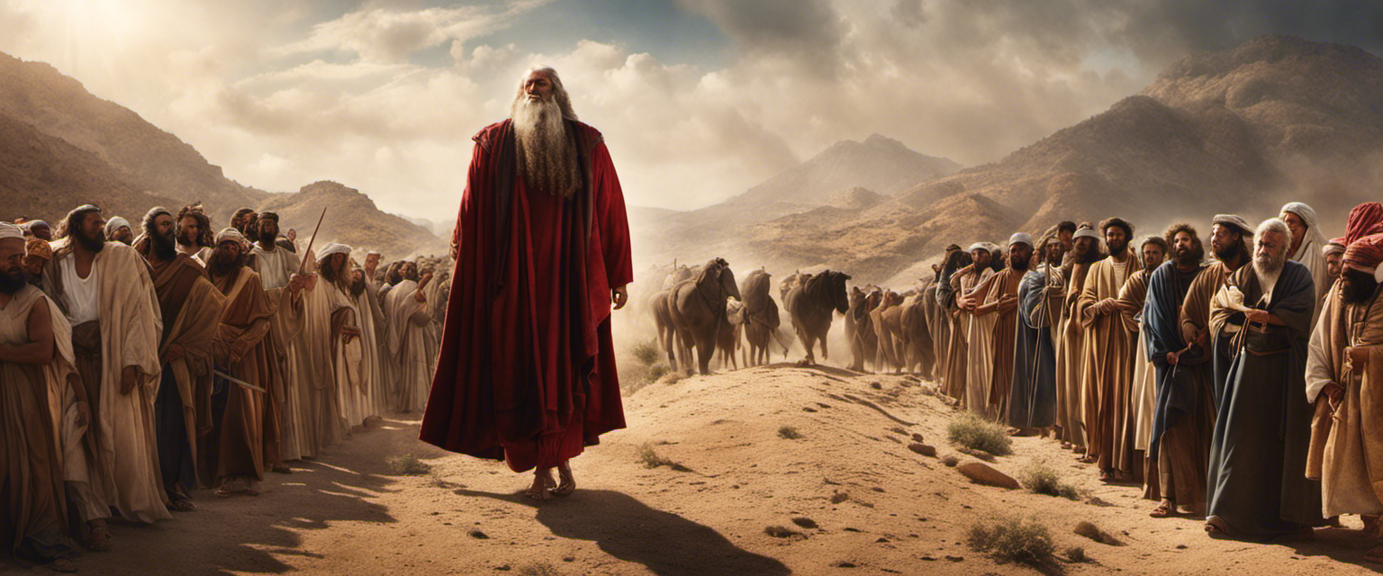 Moses leading the Israelites through the wilderness