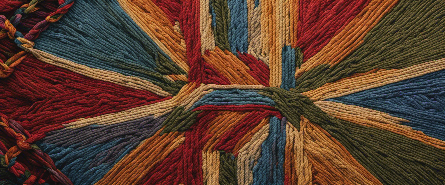 A tapestry woven with threads of different colors representing unity in diversity