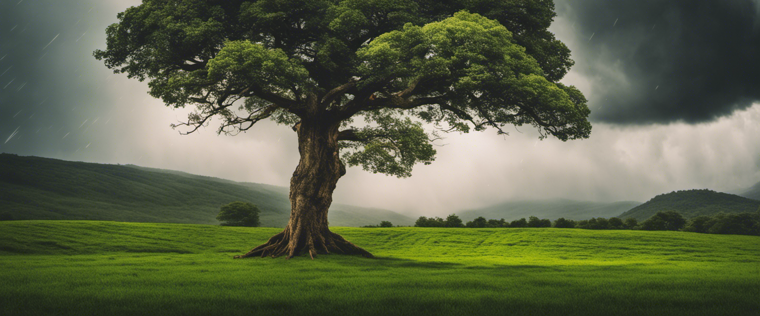 A young tree healing and growing amidst a storm