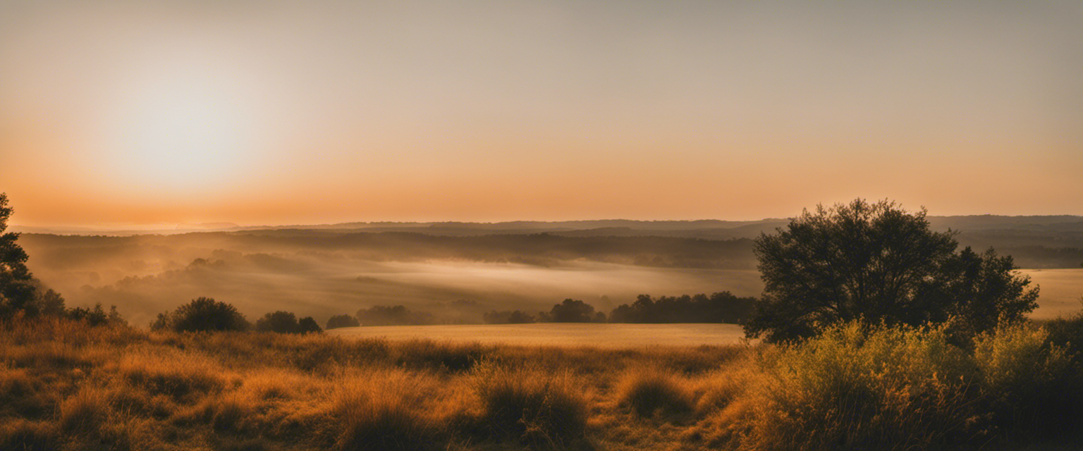 Sunrise over a peaceful landscape