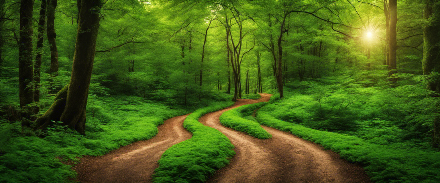 A serene path in a lush forest, symbolizing the journey of faith and the unexpected turns in life