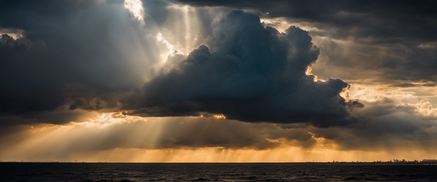 A radiant sun piercing through dark clouds, symbolizing the power of faith and scripture in understanding sustenance in scarcity