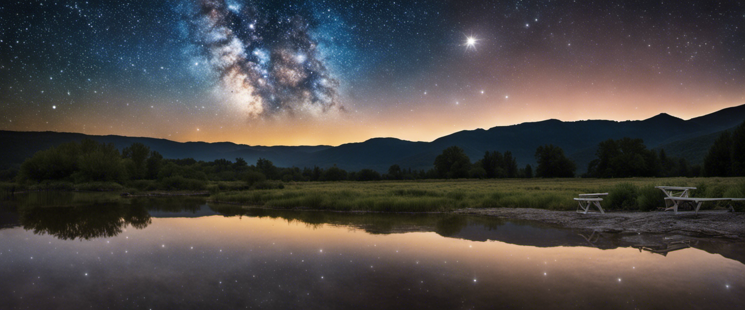 Glowing Bible under a peaceful starlit sky