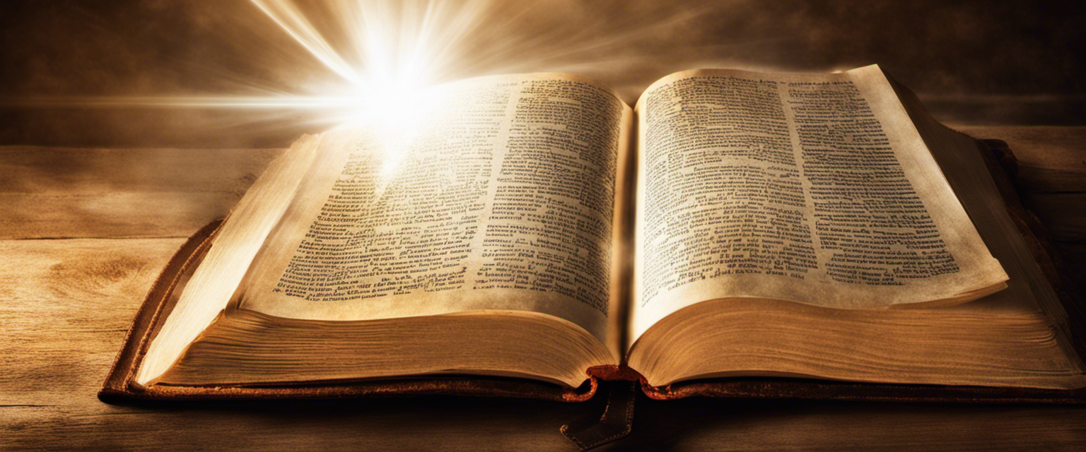 A radiant light emanating from an open Bible