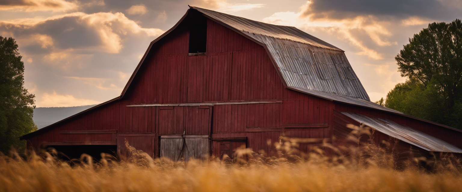 Overflowing barn filled with abundance