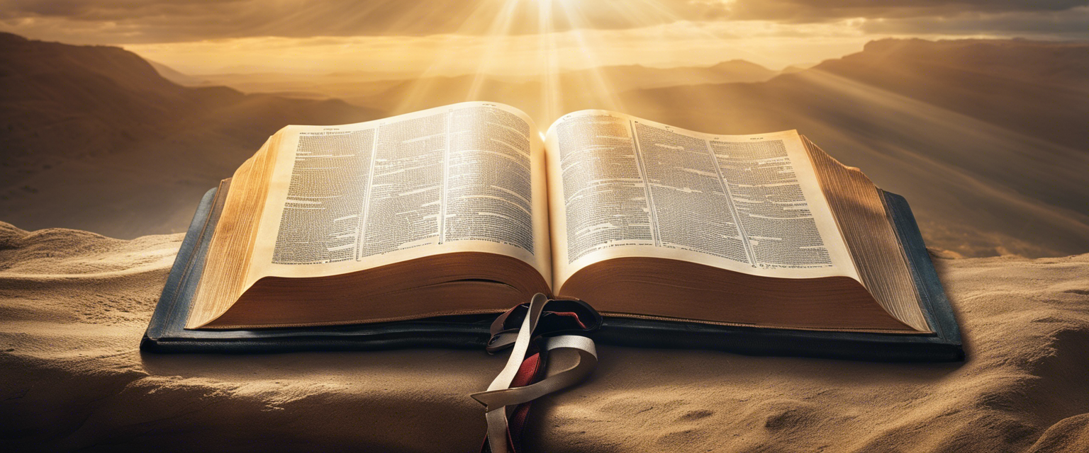 A bible opened to 2 Corinthians 9:8, with a ray of light illuminating the verse.