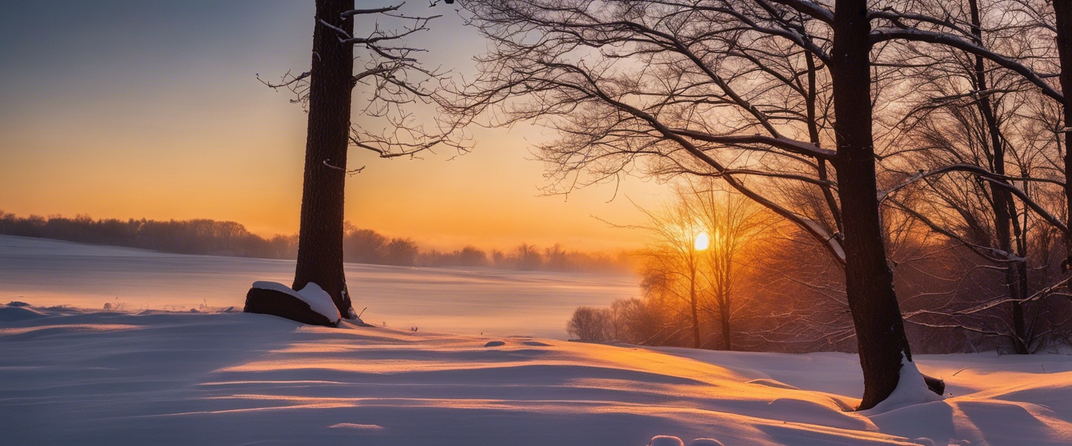 A serene winter landscape symbolizing God's promise of courage