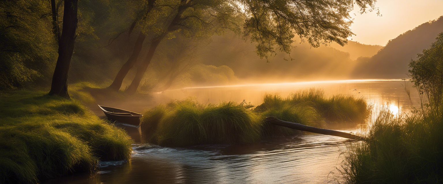 Quiet natural landscape at dawn