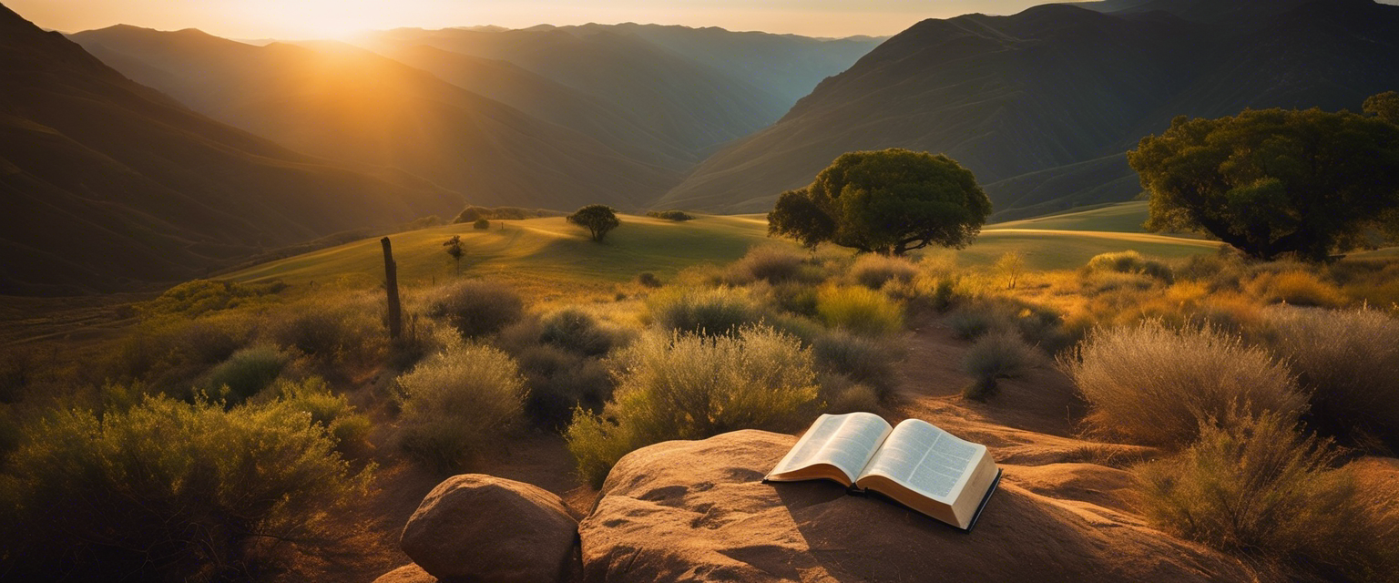 Scripture in a peaceful setting