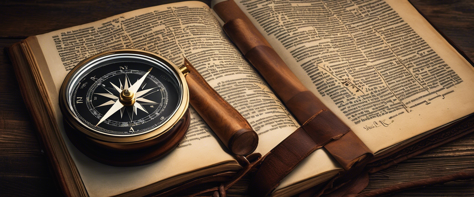 Compass pointing to a Bible