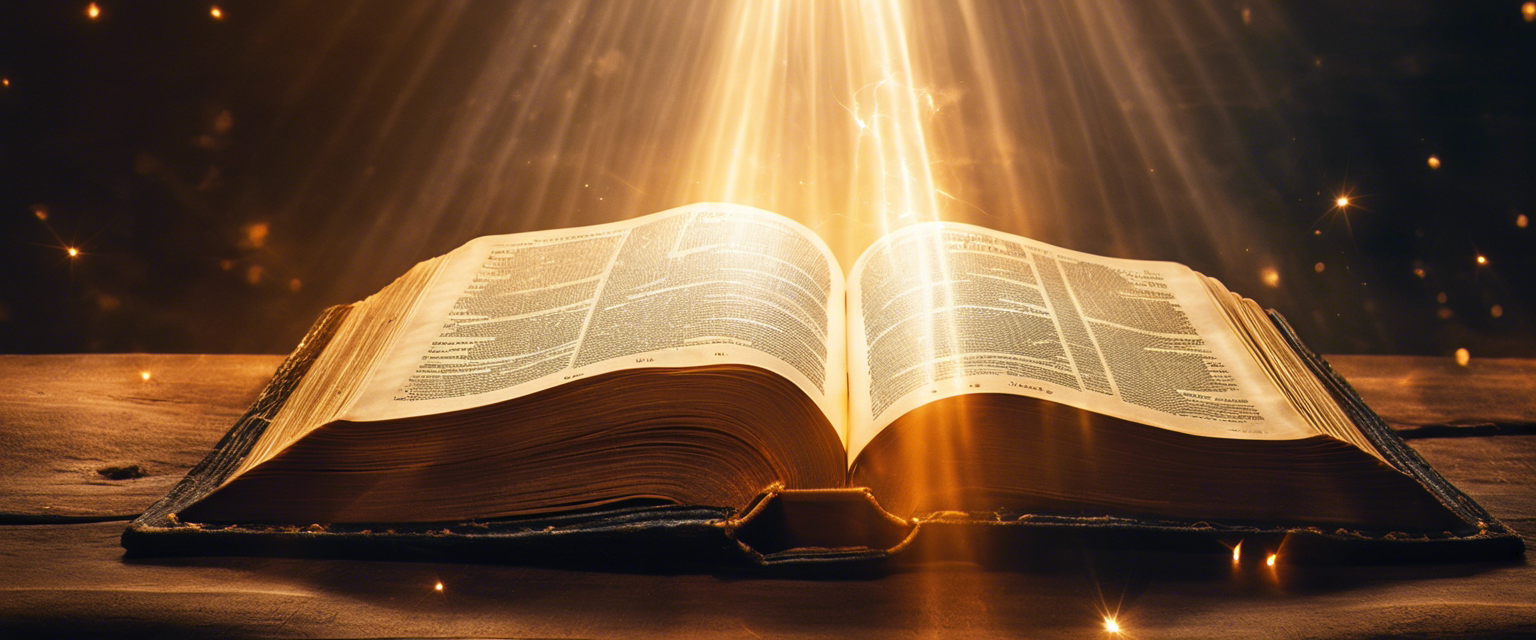 A radiant light shining from an open Bible, symbolizing the healing power of scriptures