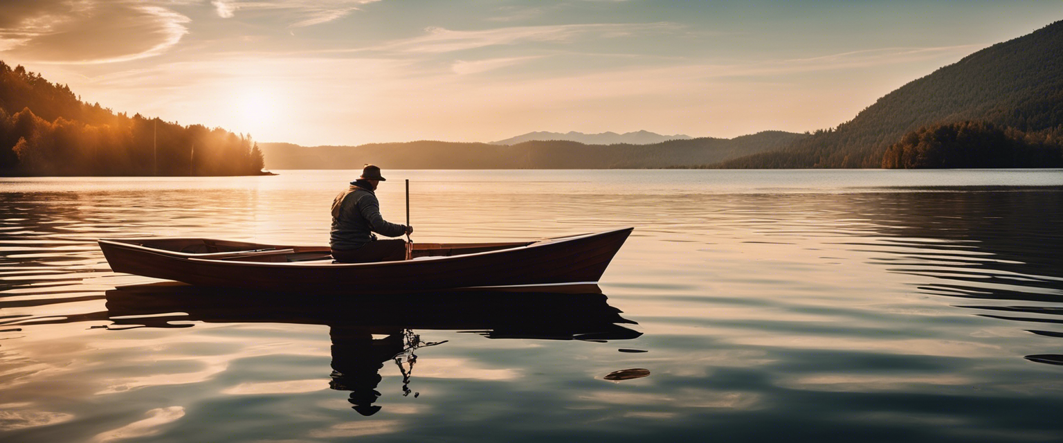 Alt text: An individual sailing a boat on a serene lake, symbolizing the journey of faith amidst the winds of wisdom.