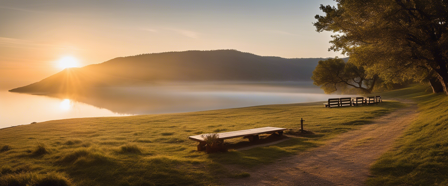 A serene and peaceful landscape representing the calmness of Silent Saturday's stillness