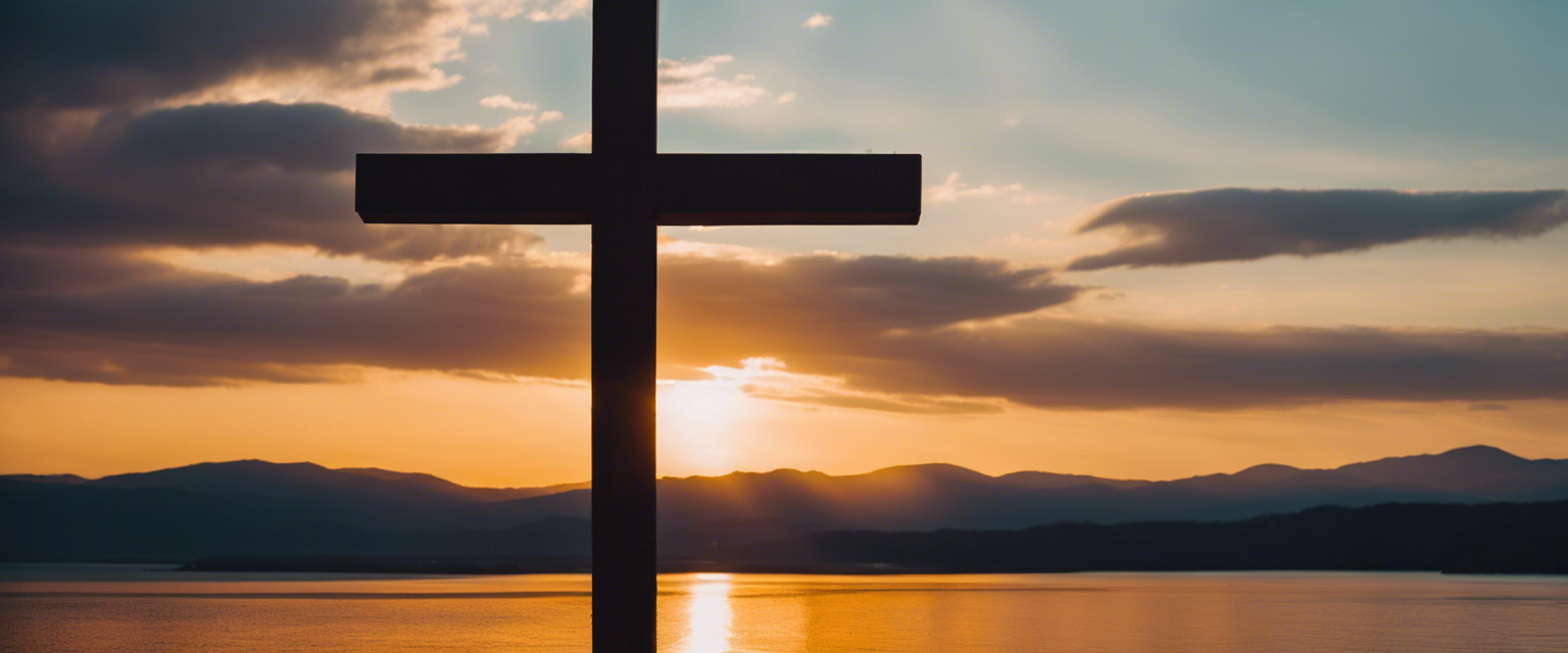 A visually striking image of a glowing cross, symbolizing the power of faith and the hope of resurrection.