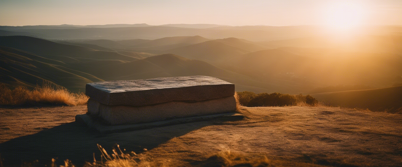 Easter sunrise over empty tomb