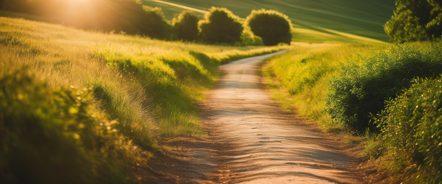 Path illuminated by sunlight