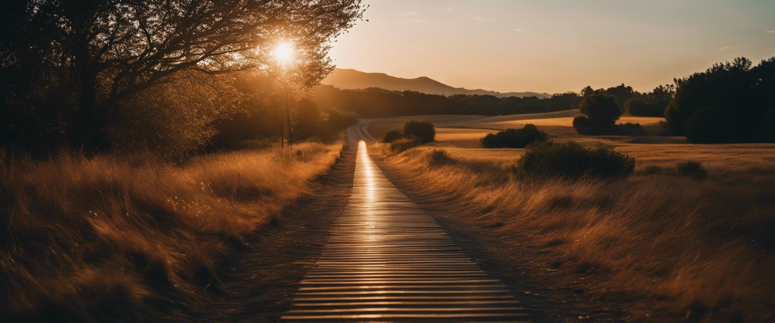 Alt text: Illustration of a path illuminated by a light from above