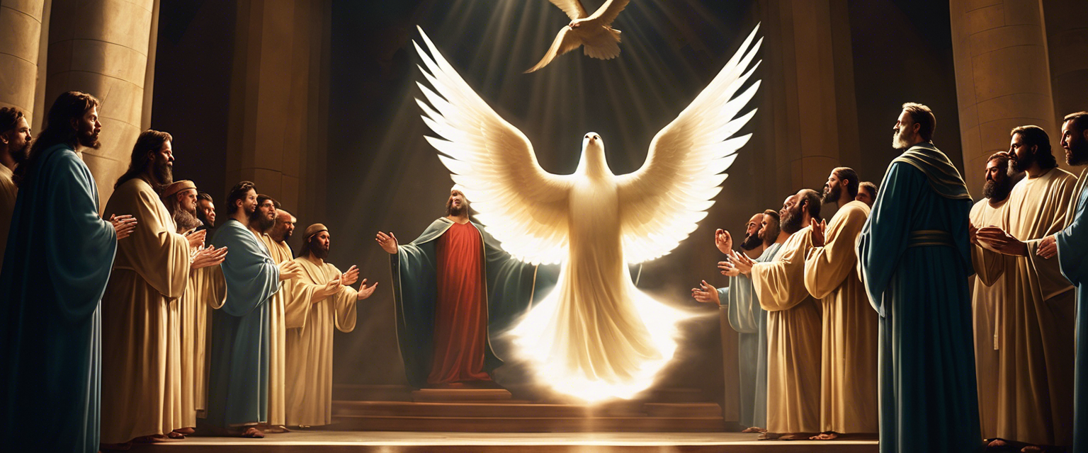 Holy Spirit descending upon the apostles