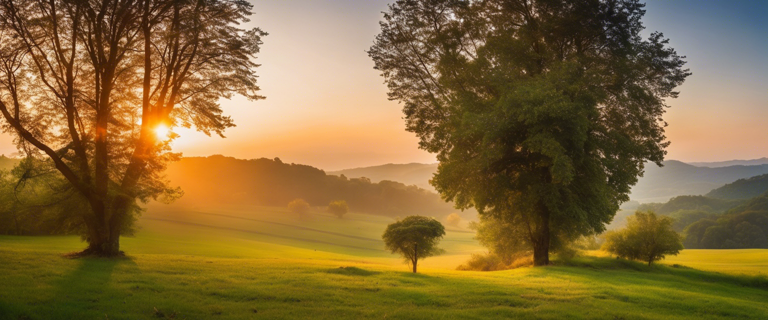 Serene landscape representing spiritual peace and contentment