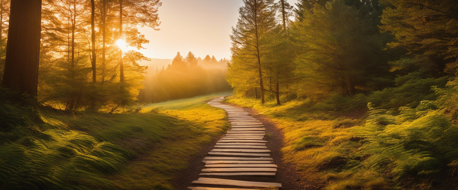 Pathway in a serene forest symbolizing guided growth