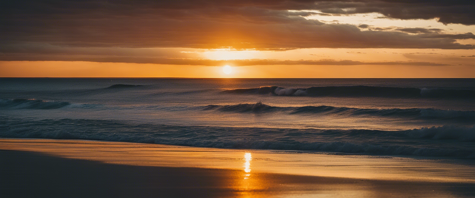 A photorealistic and highly detailed image of a calm sea at dawn, symbolizing peace, healing, and transformation