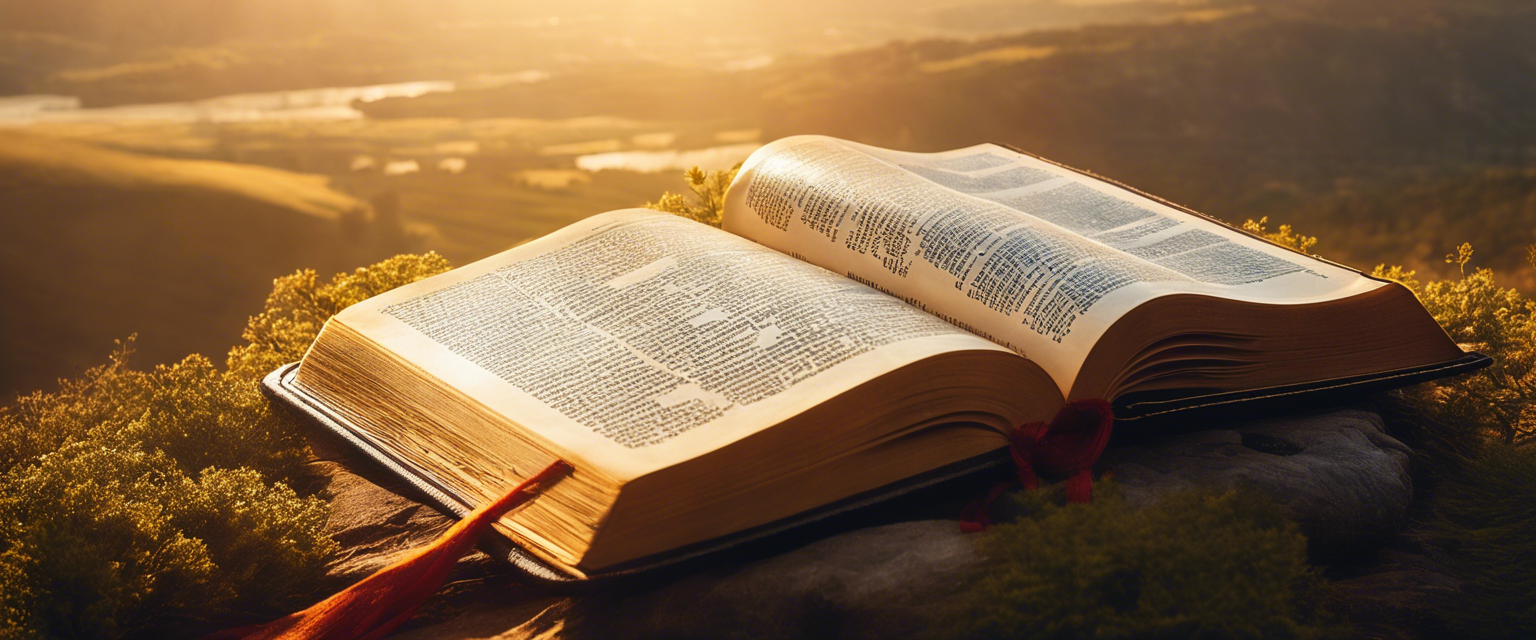 Scriptures illuminated by a soft, golden light