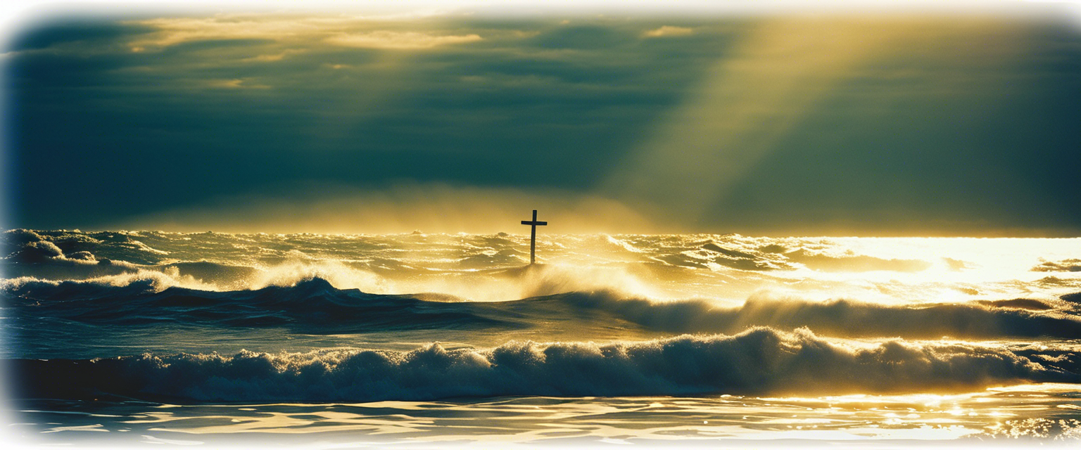 A serene scene depicting the transformation of fear into faith