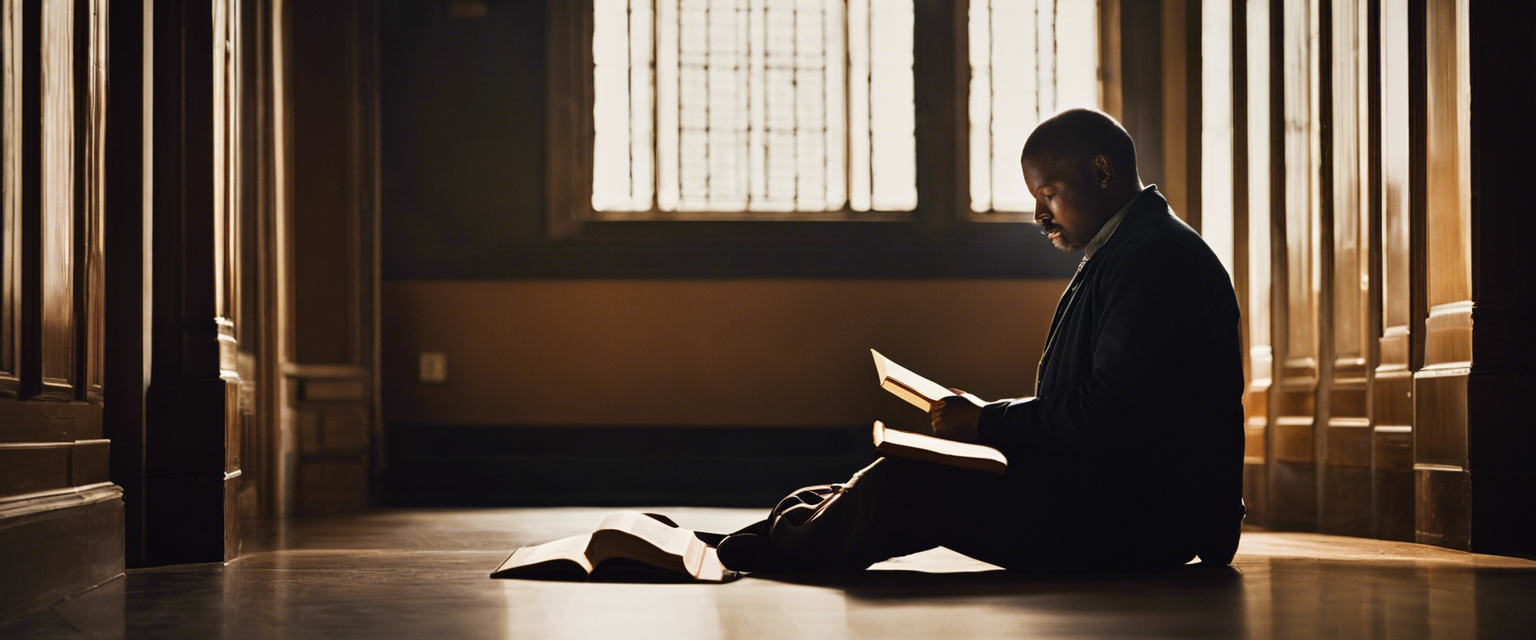 A reader engrossed in the study of scriptures