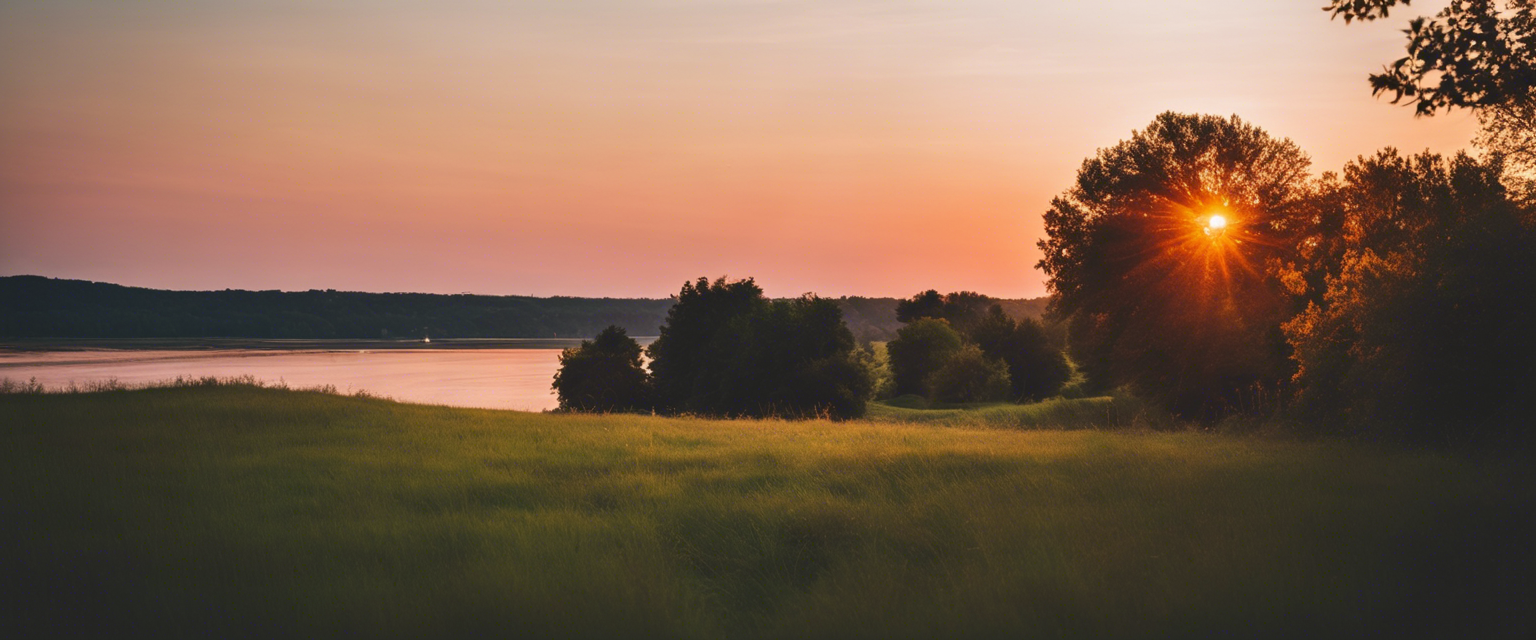 A serene and peaceful summer landscape, symbolizing the restorative power of faith and scripture during a Summer Sabbatical