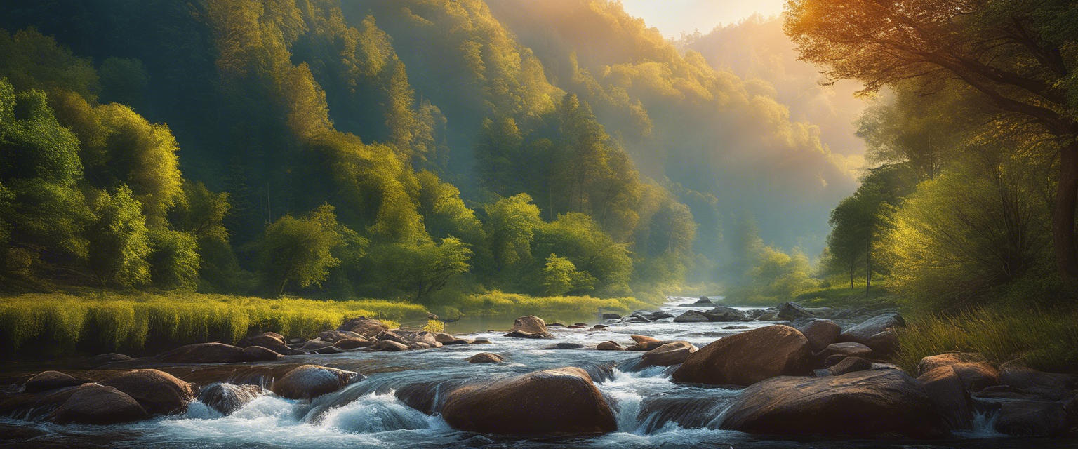 A depiction of a serene and beautiful landscape representing the tranquility and freedom brought about by faith in God's sovereignty